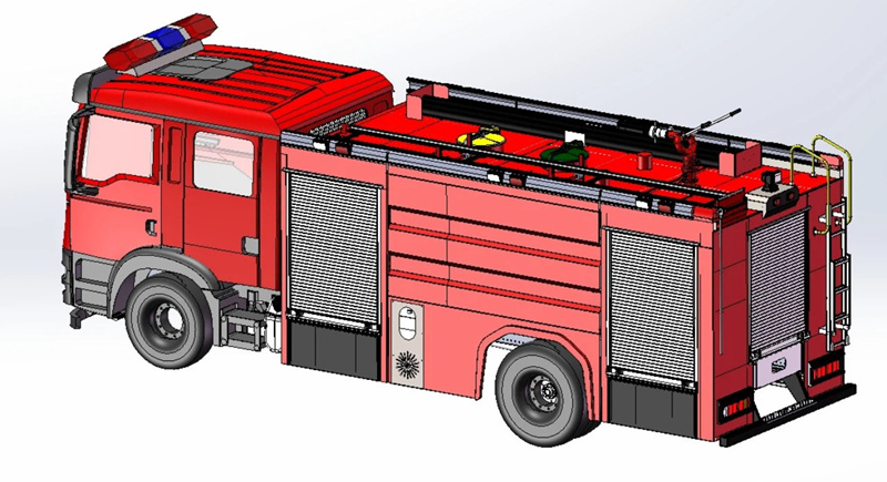 HOWO pumper fire truck drawing
