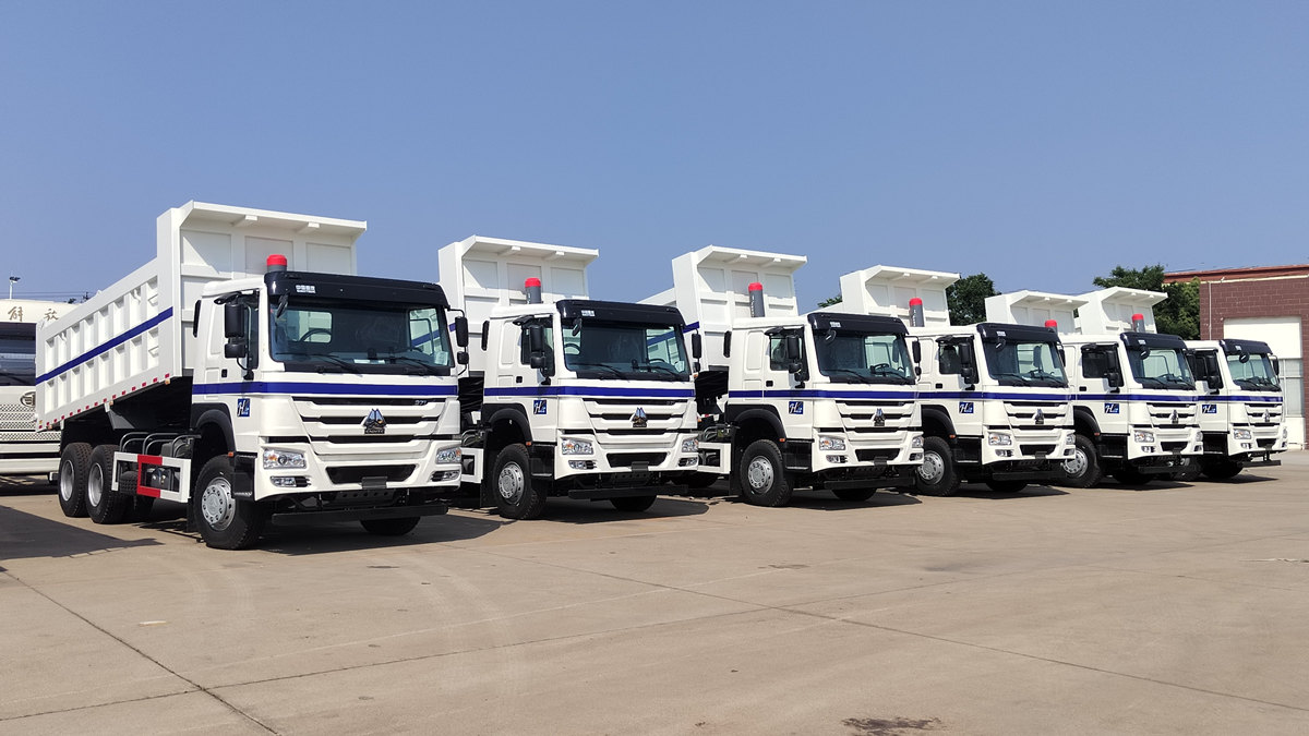 ลูกค้าชาวซาอุดีอาระเบียกำลังตรวจสอบรถบรรทุกดัมพ์ HOWO ขนาด 20 ตัน