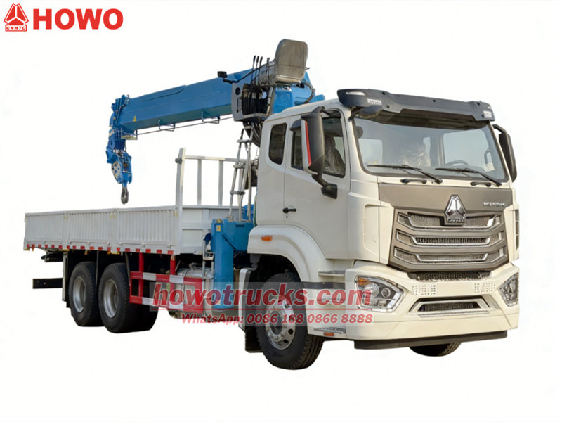 Howo NX cargo truck with 14 tons crane