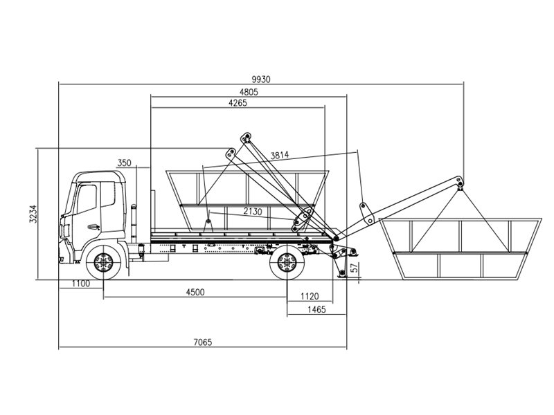 HOWO skip loader truck drawing