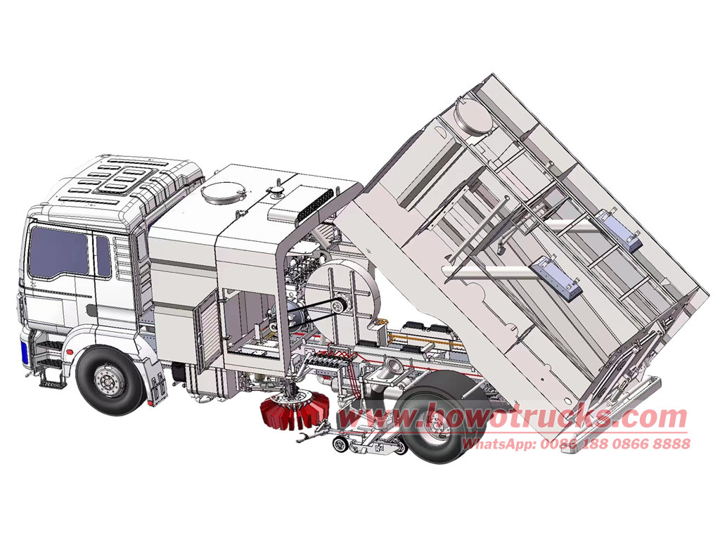 HOWO road sweeper truck drawing