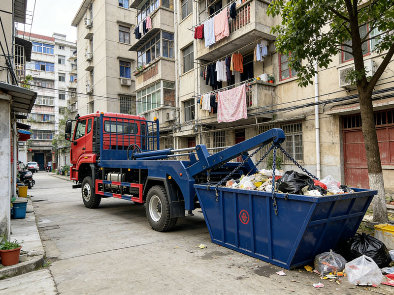 HOWO 8 ton skip bin loader truck