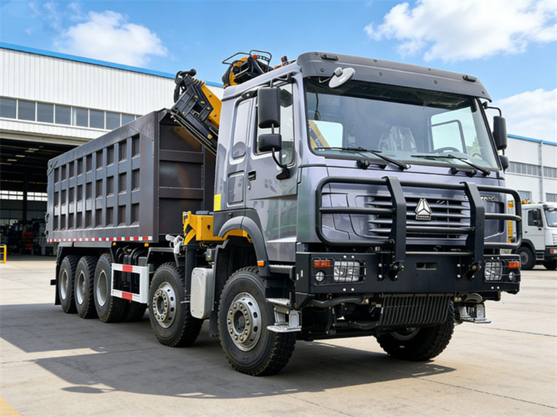 Howo 10x4 mining dumper truck with crane 