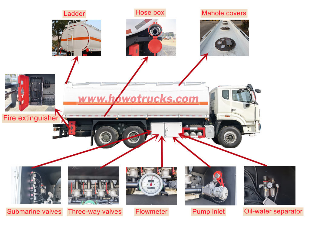 HOWO 6&times;4 fuel pump truck structure