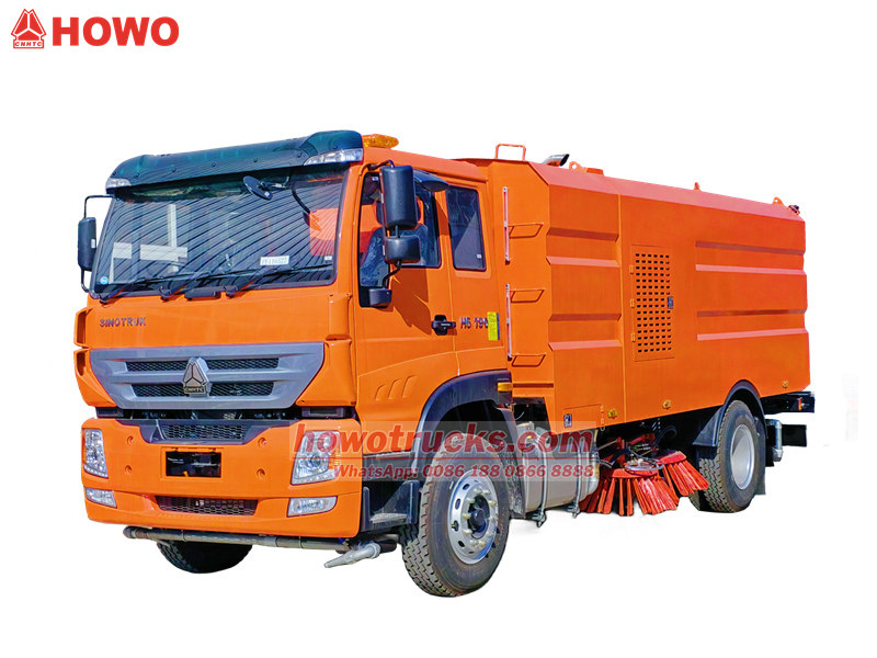 Senegal HOWO H5 Truck Mounted 12cbm Road Sweeper