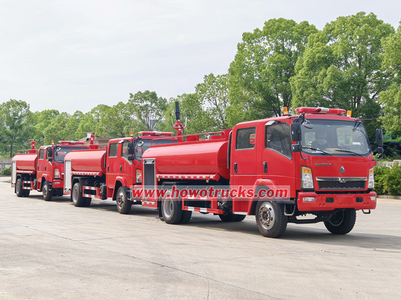HOWO 4x2 fire pump trucks